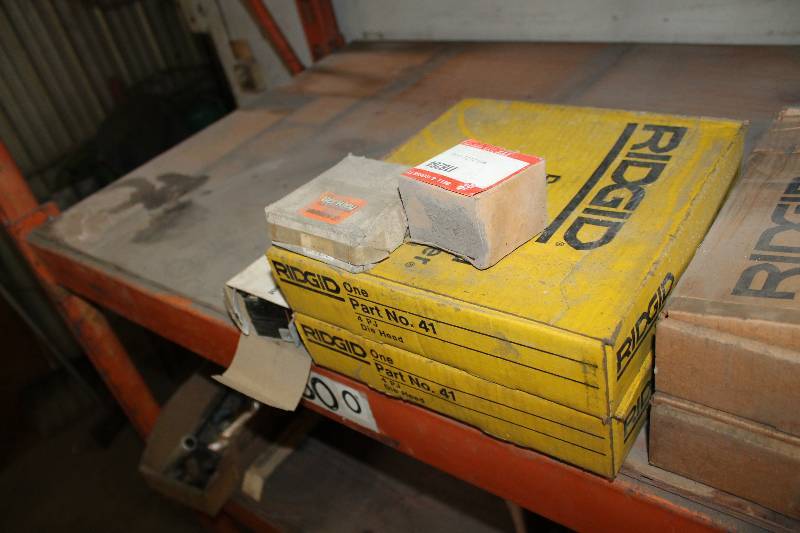 lot 716 image: Shelf Lot Including Ridgid Front Bearing Ridgid 4 PJ Die Head No. 41 (2) Flash Lights (2) And More.