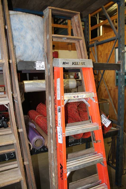 lot 731 image: Lot of (2) Including 6 Ladder 8 Wooden Ladder.