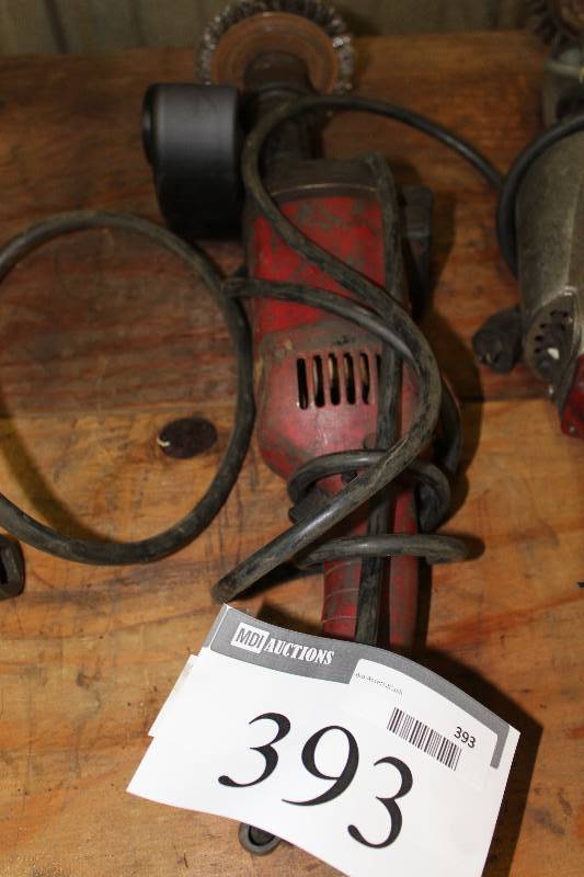 lot 393 image: Milwaukee Straight Grinder wAttachment.