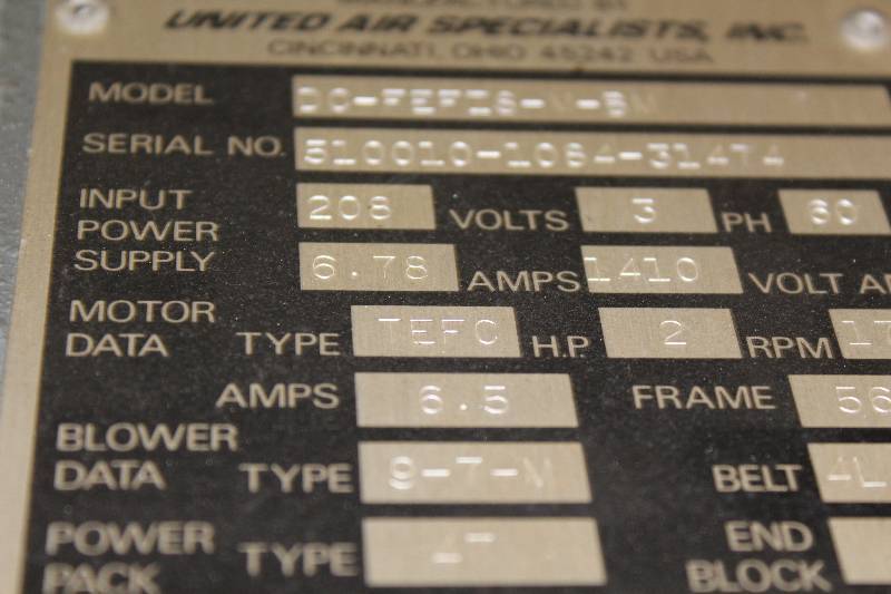 lot 250 image: United Air Specialists Smokeeter Cigarette Smoke Receiver Model DC-FEFIS-V-5V Requires Tools For Removal.