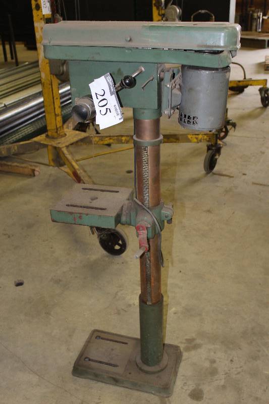 lot 205 image: 12-Speed Heavy Duty Drill Press Model SF-15 Chuck 58 Capacity.