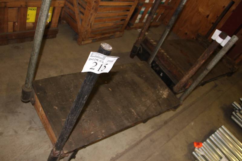 lot 215 image: Cart wCenter Wheels & Corner Bars 24 x 54 x 12.5.