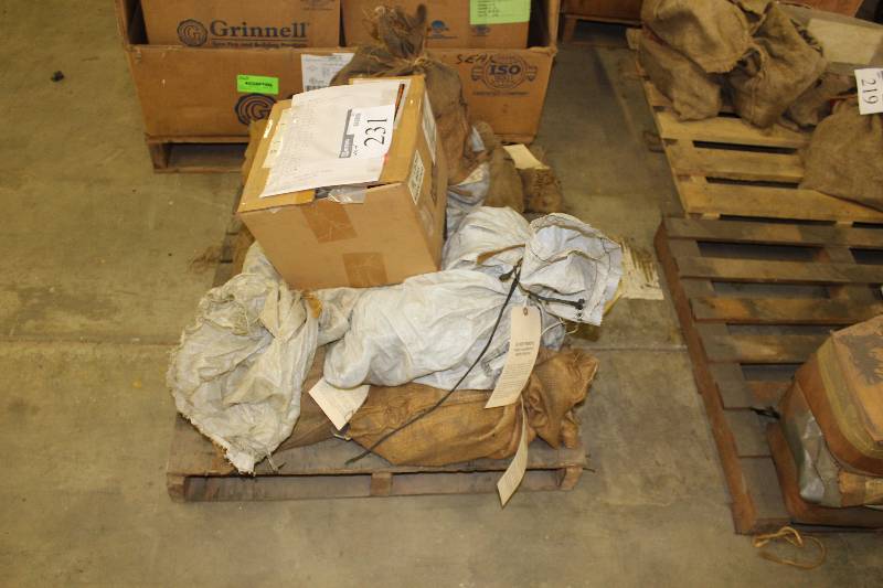 lot 231 image: Pallet Lot Of New Hardware Including 12 Cap, Ducting Iron (80) 1 12 Vic Coupling (26) 1 12 Vic 90 Degree Elbow (26) And More New See Info Sheet In Photos For Additional Items & Info.