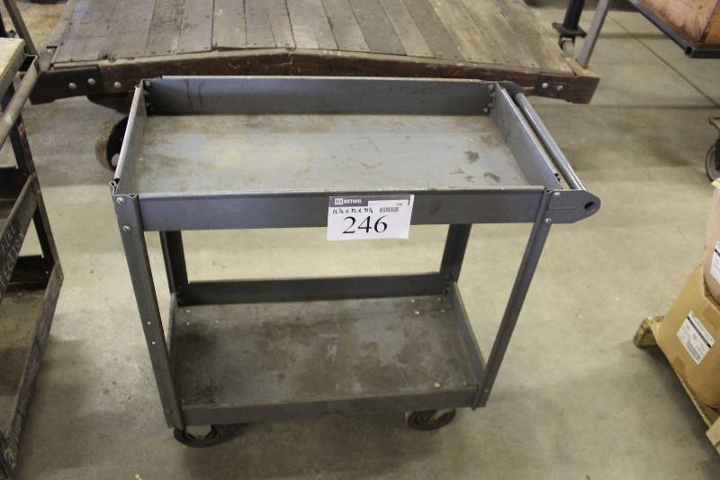 lot 246 image: Cart wLower Shelf & Wheels 15.5 x 32 x 31.5.