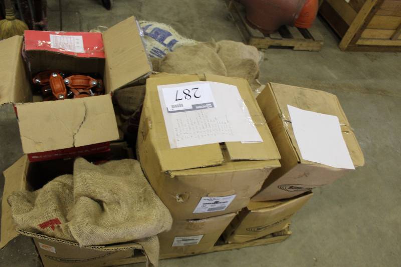 lot 287 image: Pallet Lot Of New Hardware Including 4 Vic Coupling (20) 3 Vic 90 Degree Elbows (144) 2 Vic 90 Degree Elbows (52) And More See Info Sheet In Photos For Additional Items & Info.