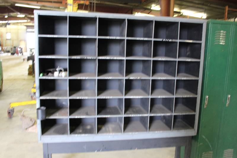 lot 263 image: Storage Cabinet wMultiple Compartments & Base 15 x 70 x 75.