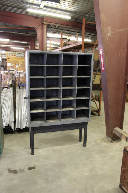 lot 262 image: Storage Cabinet wMultiple Compartments & Base 15 x 47.5 x 75.