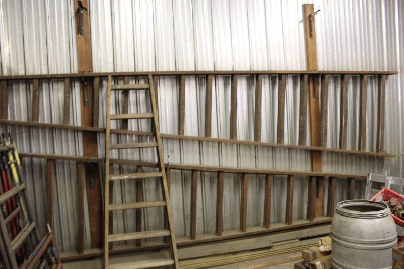 lot 274 image: Lot of (3) Wooden ladders Including 16 (2) 7 (1).