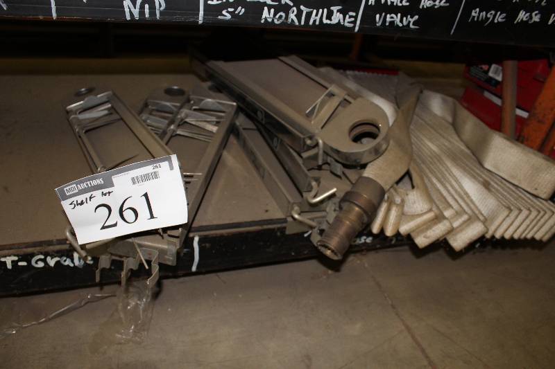 lot 261 image: Shelf Lot Including Fire Hose Metal Hardware.