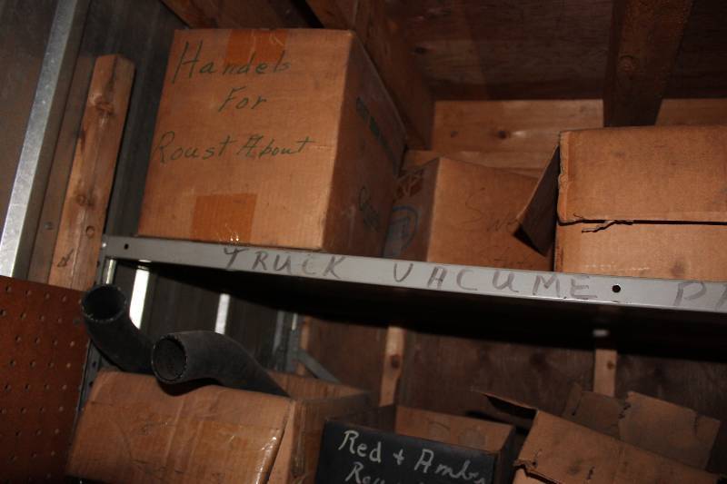 lot 279 image: Contents of (2) Shelves Including Handles For Roust-A-Bout Reflectors WIX Filter Miscellaneous Hardware And More.