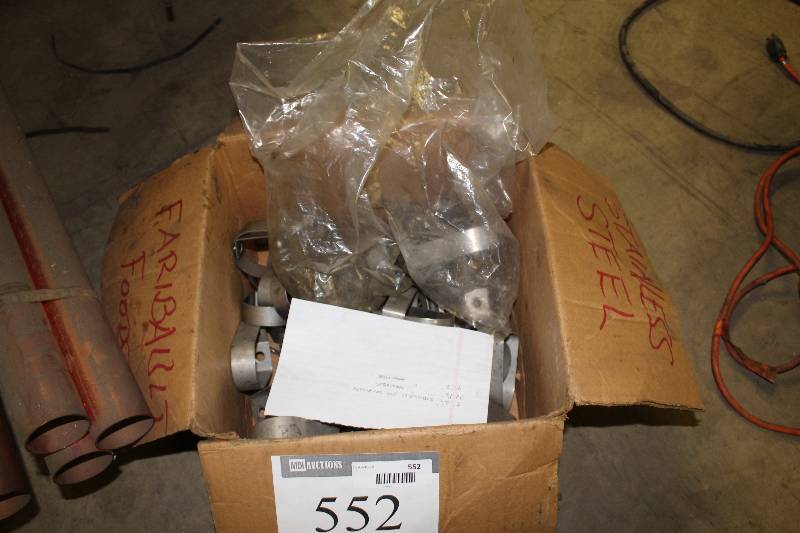 lot 552 image: Box Lot Including Stainless VIC Coupling 2.5 (2) Stainless Hanger 1.5 (32) Stainless Hanger 2 (4).