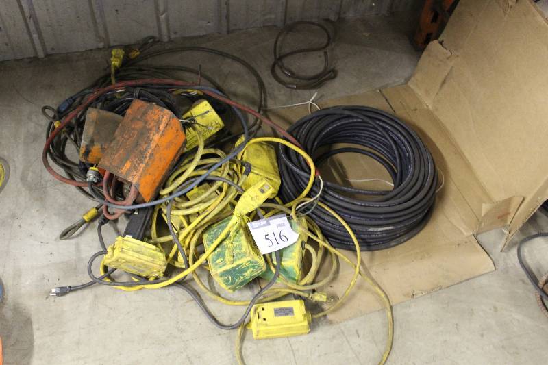 lot 516 image: Floor Lot Including Extension Cords Cables PS Portable 15 And More.