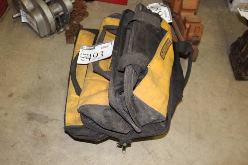 lot 493 image: Lot of (3) Dewalt Tool Bags (2) Dewalt Tool Case, Empty.