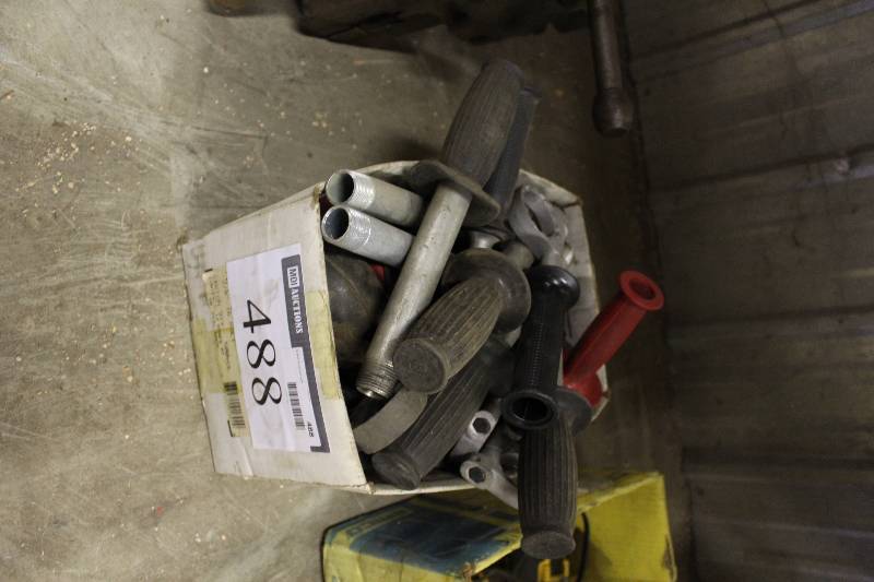 lot 488 image: Box Lot of Handles Attached To Threaded Metal Pipe.