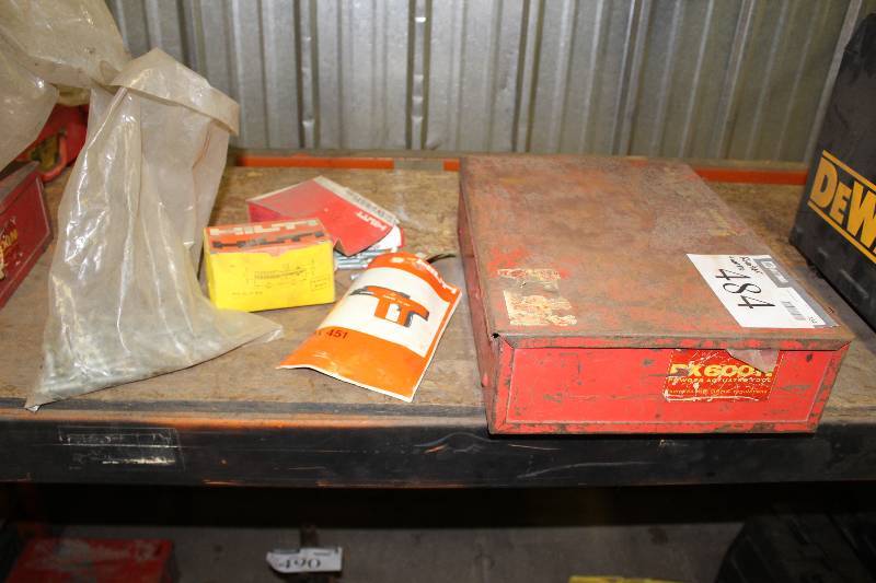 lot 484 image: Rivet Gun wHard Case, Hilti Rivet Ammo & Accessories.