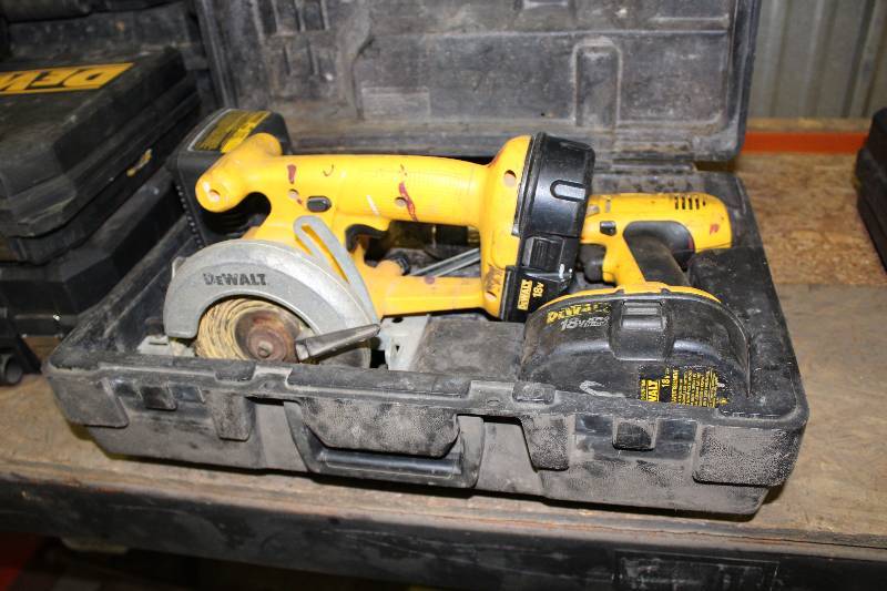 lot 464 image: Case Lot Including DeWalt Hand Saw wCord DeWalt Power Drill Hard Case.