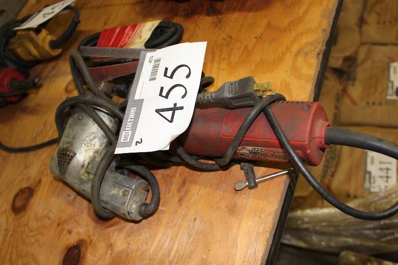 lot 455 image: Lot of (2) Drill wCord Milwaukee Bandfile 12 x 18.