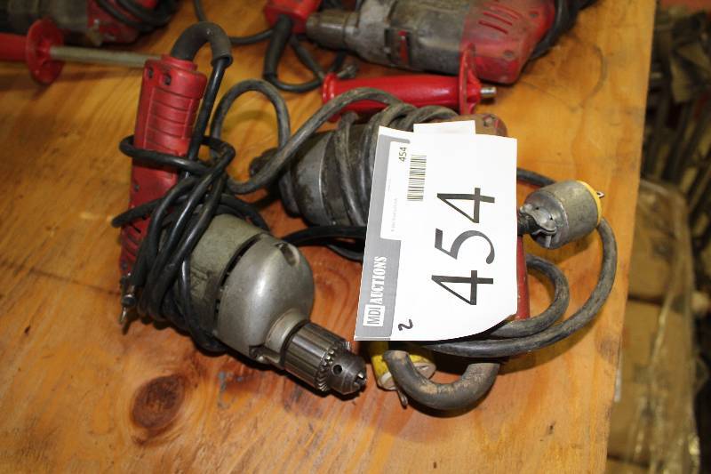lot 454 image: Lot of (2) Milwaukee Power Drill wCord.
