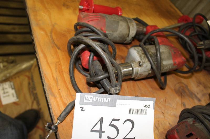 lot 452 image: Lot of (2) Milwaukee Power Drill wCord.