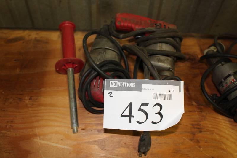 lot 453 image: Lot of (2) Milwaukee Power Drill wCord.