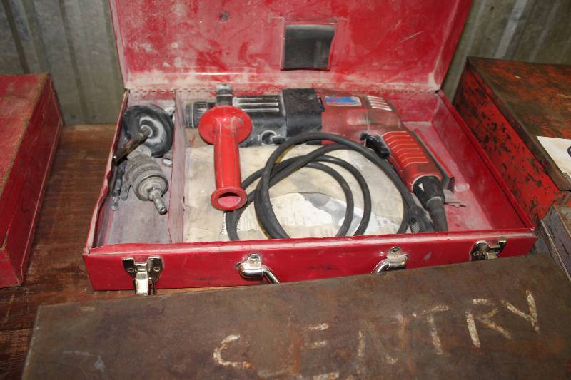 lot 420 image: Heavy-Duty Falcon Rotary Hammer wHard Case & Attachments.