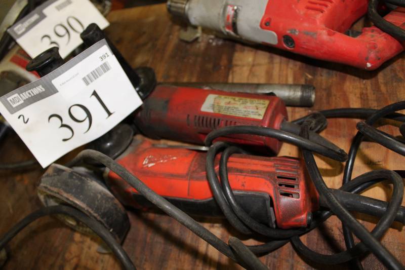 lot 391 image: Lot of (2) Milwaukee Angle Grinders wCord.