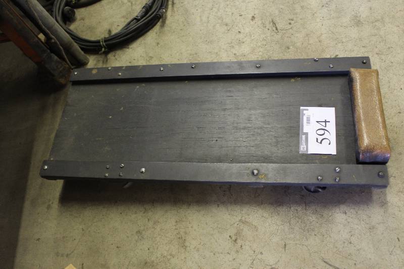 lot 594 image: Work Cart wHead Rest & Wheels For Working Under Automobiles.