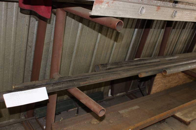 lot 578 image: Lot of (7) #40 Seamless Metal Pipe Miscellaneous Sizes & Lengths See Info Sheet In Photos For Dimensions.