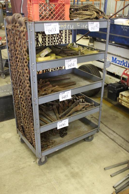 lot 607 image: Shelving Unit wWheels Contents Not Included 24 x 36 x 60.