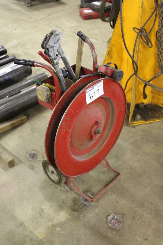 lot 617 image: Industrial StrappingBanding Cart - Tool Box Contents Included.