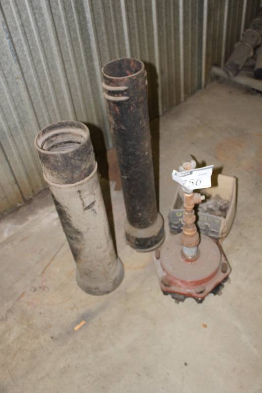lot 756 image: Floor Lot Including Metal Piping Metal Stand Box of Miscellaneous Hardware And More.