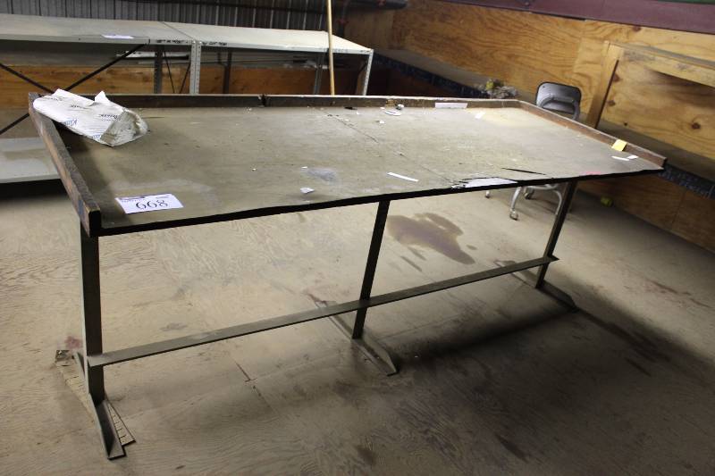 lot 668 image: Table wMetal Base 36 x 96 x 35.5.