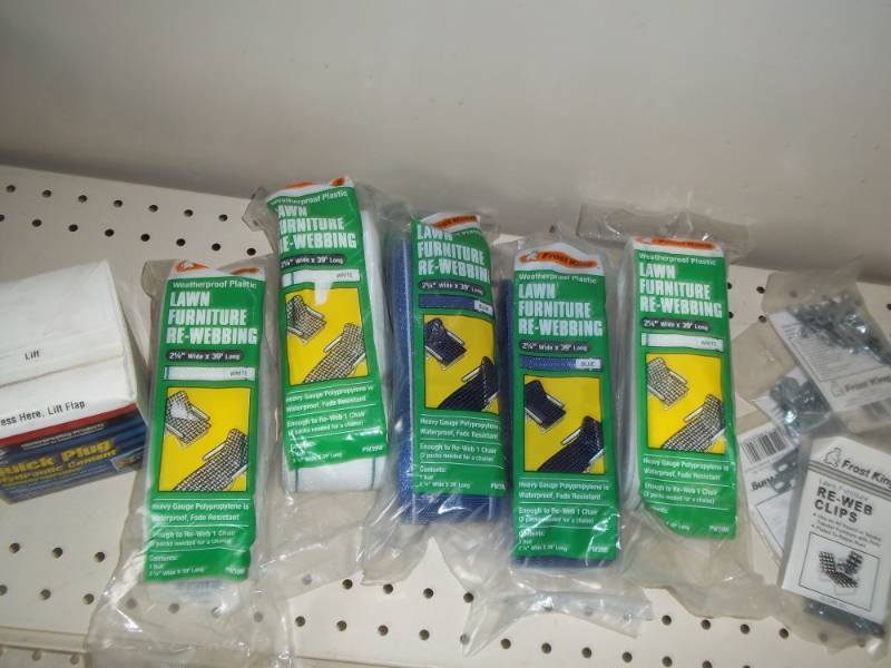 New Lawn furniture reweb hardware