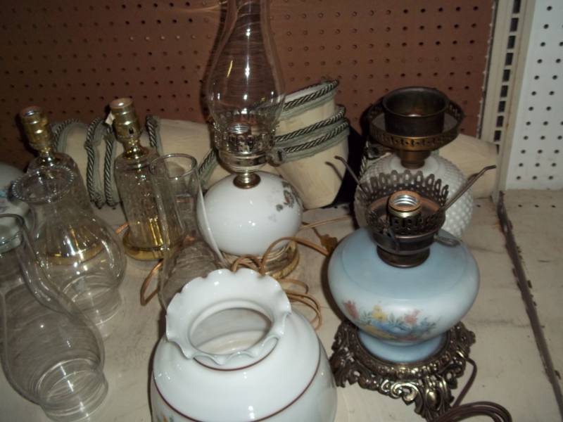 Lamps with glass shades