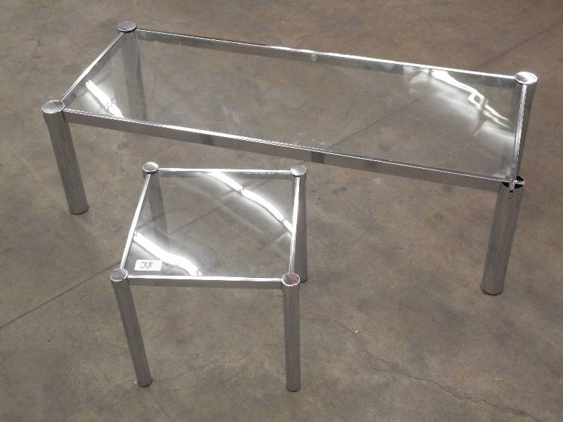 lot 38 image: (1) Glass Top Coffee Table With Mat...