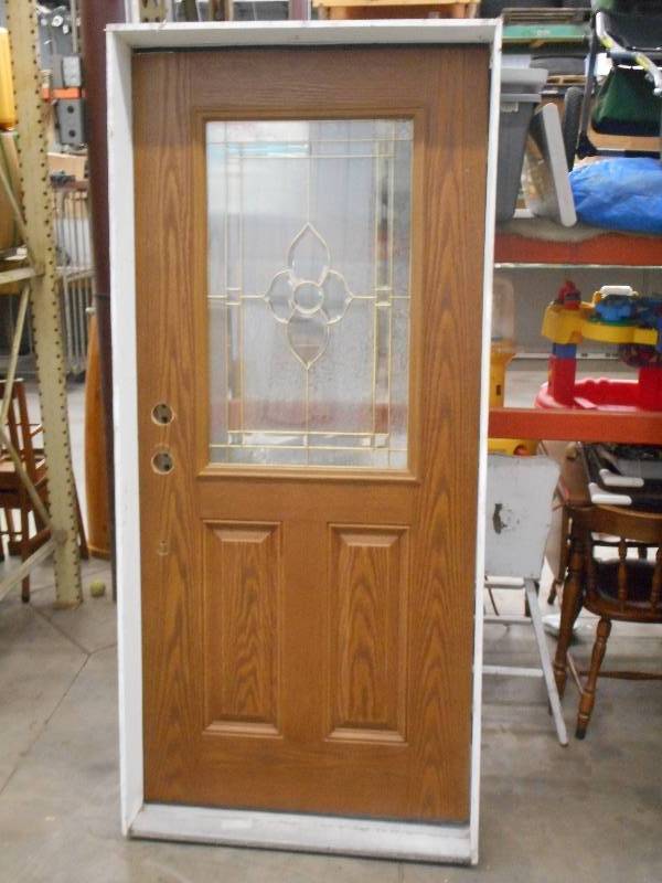 lot 40 image: 36 Solid Wood Entry Door With Lead...