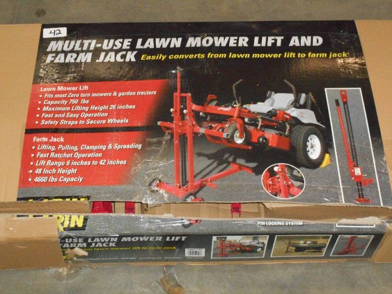 lot 42 image: Multi-Use Lawn Mower Lift System, N...