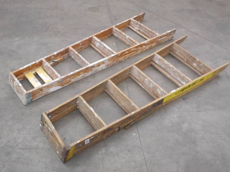 lot 46 image: (2) 6ft Wooden Step Ladders ...