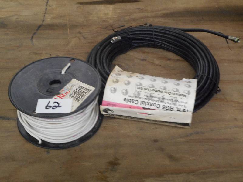lot 62 image: (1) Spool Of 8AWG Wire & (1) 75ft S...