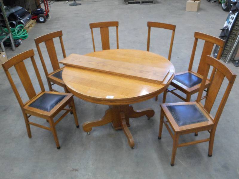 lot 68 image: Vintage Rolling 42 Wooden Dining T...