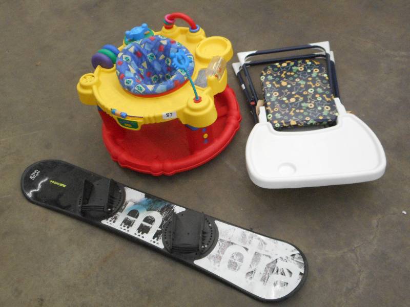 lot 87 image: Lot Of (1) Highchair, (1) Snowboar...