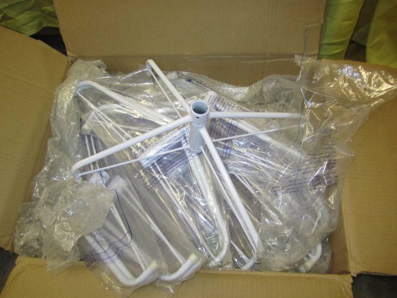 13 White Christmas tree stands, all...