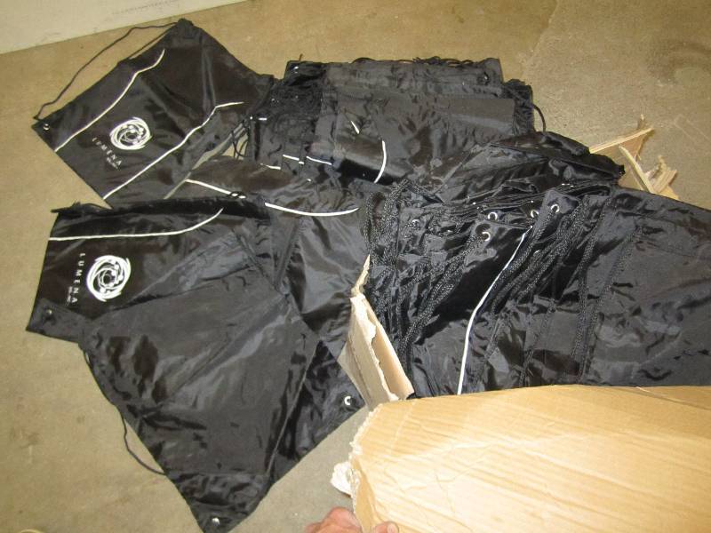 Large box filled with draw string t...