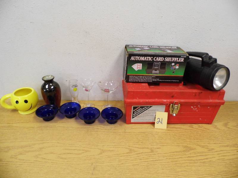 lot 21 image: Toolbox with Glasses