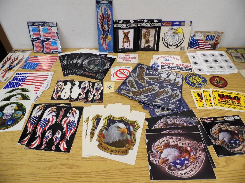 lot 38 image: Patriotic Stickers and Decals