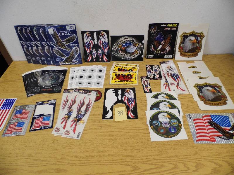 lot 39 image: Patriotic Stickers and Decals