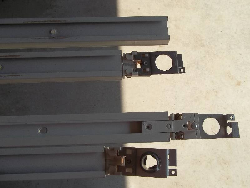Four Industrial Track Lighting Fixtures with Bulbs and Four Tracks