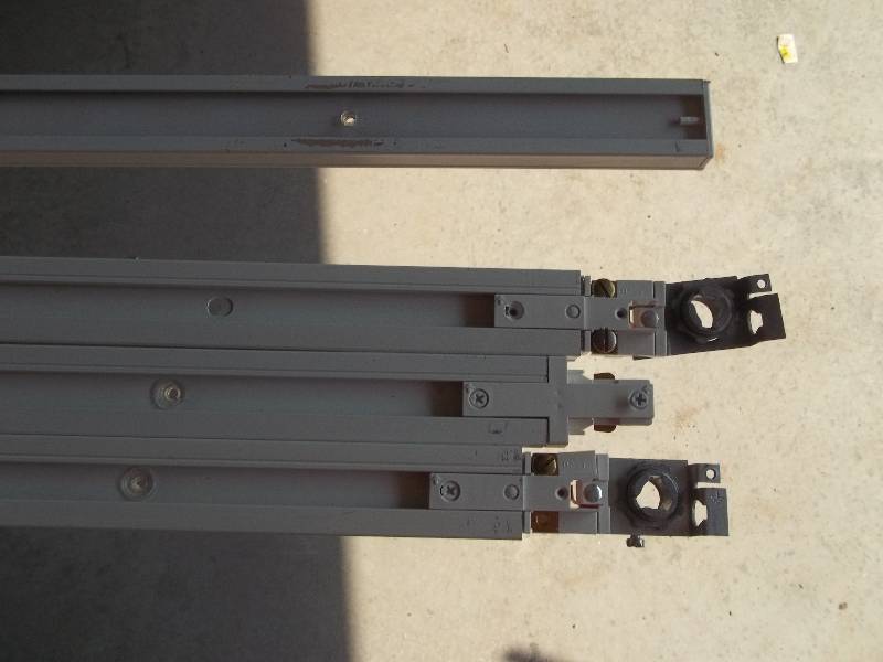 Four Industrial Track Lighting Fixtures with Bulbs and Four Tracks