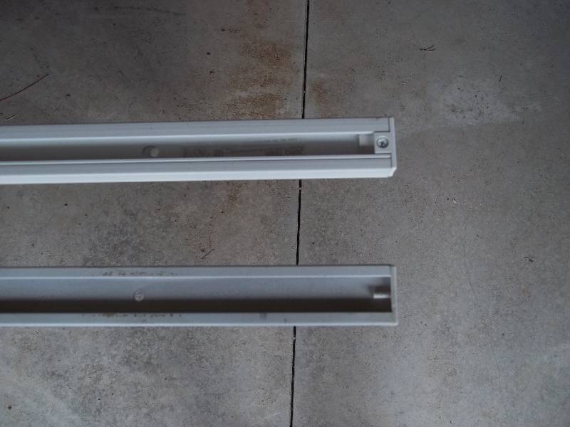 Eight Industrial Track Lighting Fixtures with Bulbs and Two Tracks