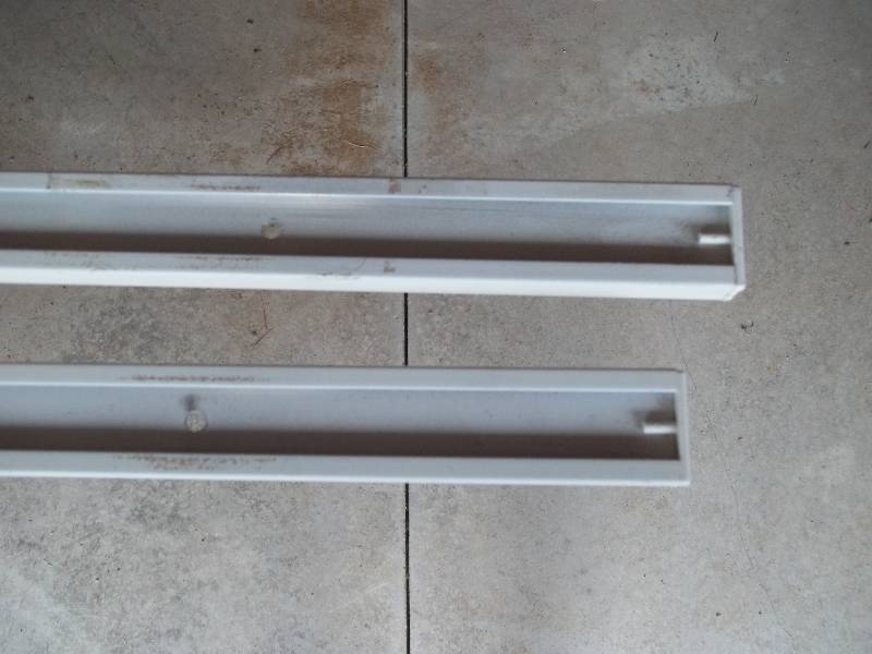 Eight Industrial Track Lighting Fixtures with Bulbs and Two Tracks